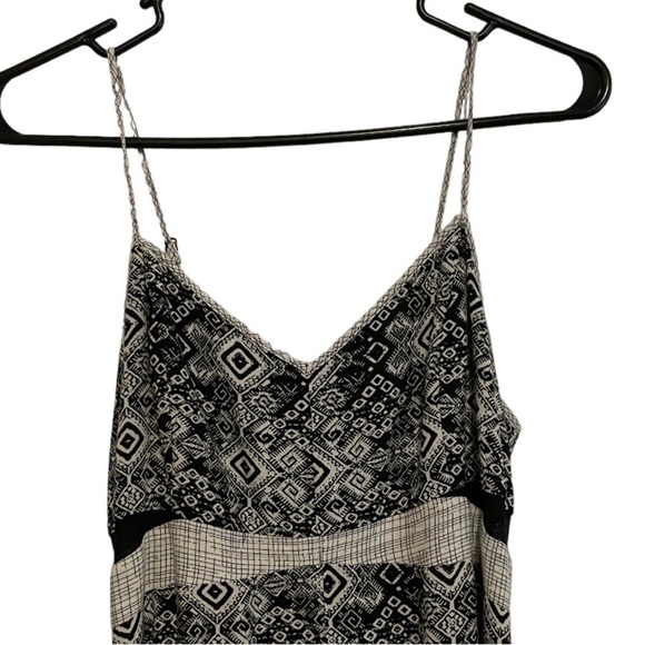 Anthropologie Mystree Size Small Geometric Fringed Hem Maxi Dress - Picture 2 of 9